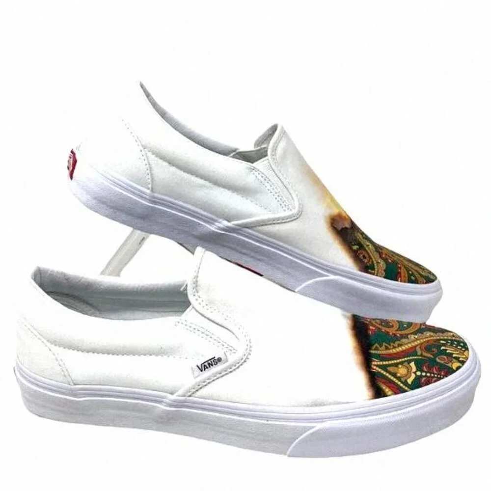 VANS Classic Slip On Shoes Low Top White Women VN000XG8AZQ Skate Sneakers Canvas